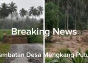 Diterjang Banjir Jembatan Desa Mengkang Putus, Pemkab Bolmong Diminta Turun Lokasi