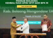 Juara ! Pemkab Bolmong Raih WTP Laporan Keuangan Dari BPK RI