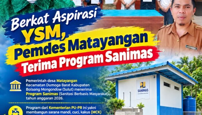 Berkat Aspirasi YSM, Pemdes Matayangan Terima Program Sanimas